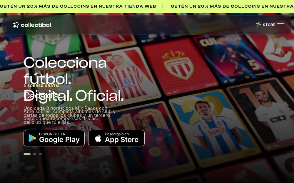 Portada de la web de Collectibol