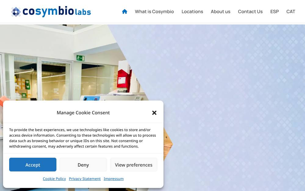 Portada de la web de Cosymbio Labs