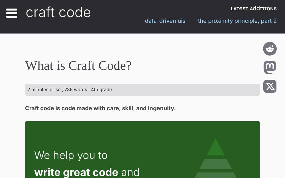Portada de la web de Craft-Code