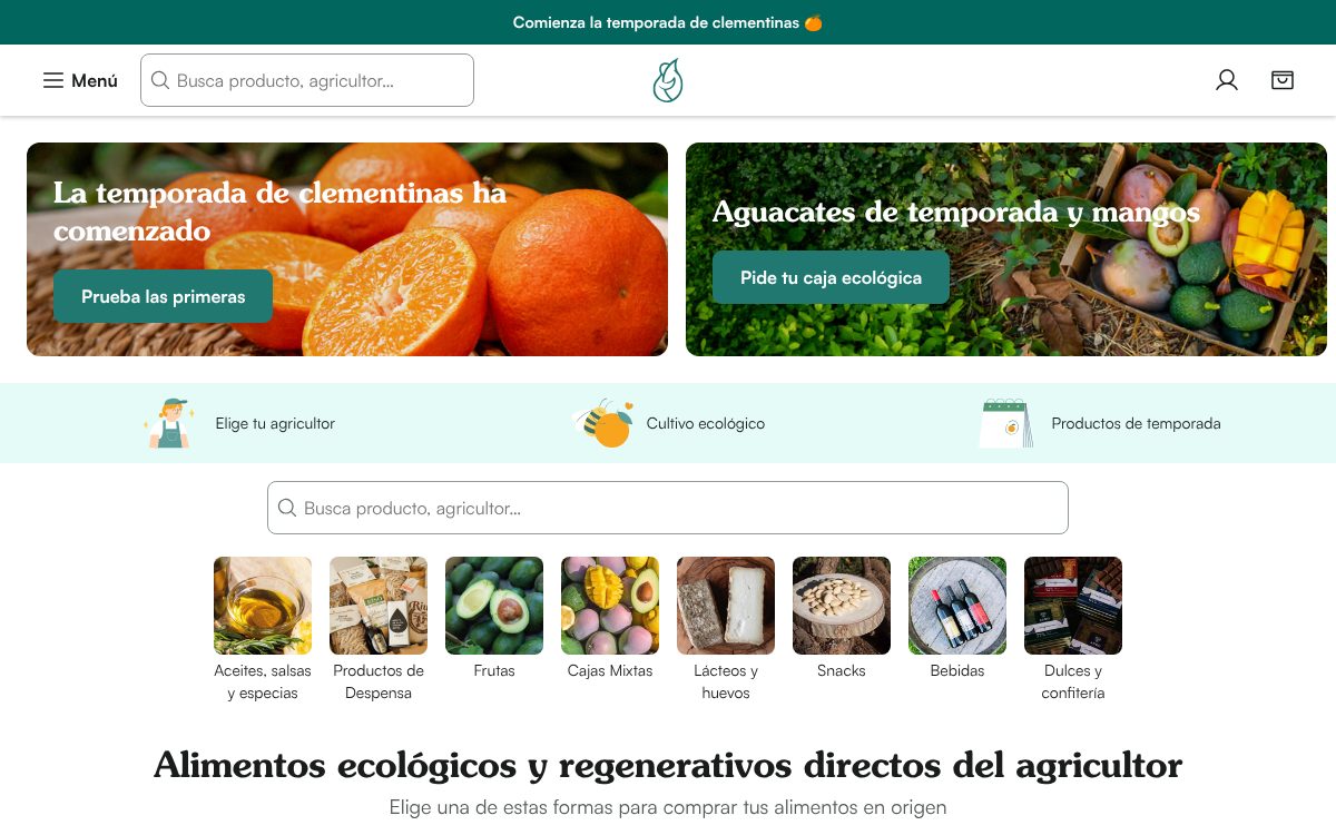 Portada de la web de CrowdFarming