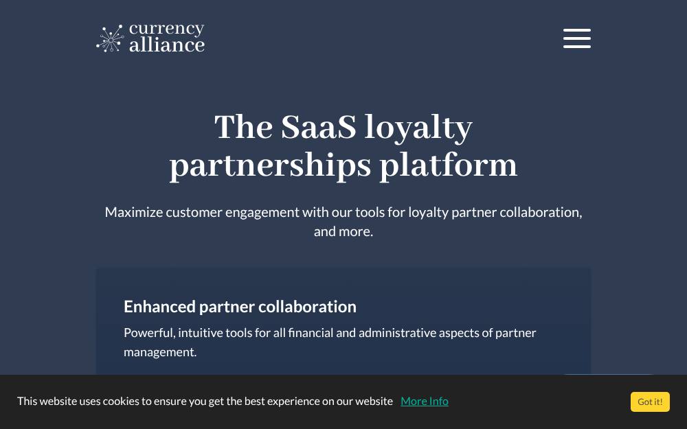 Portada de la web de Currency Alliance