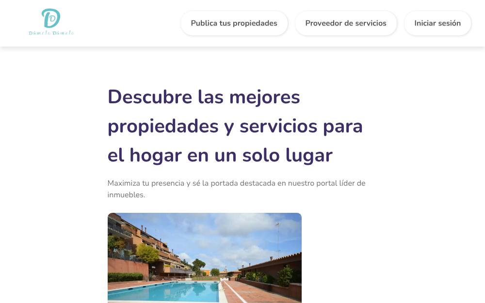Portada de la web de Damelodamelo