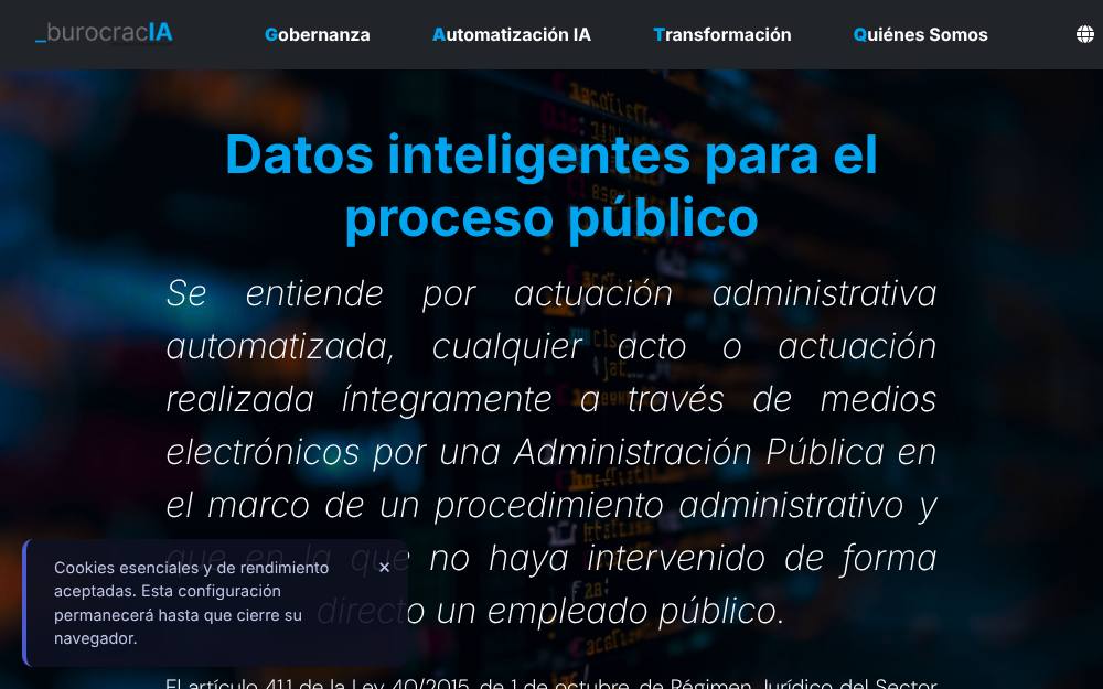 Portada de la web de Datavanza