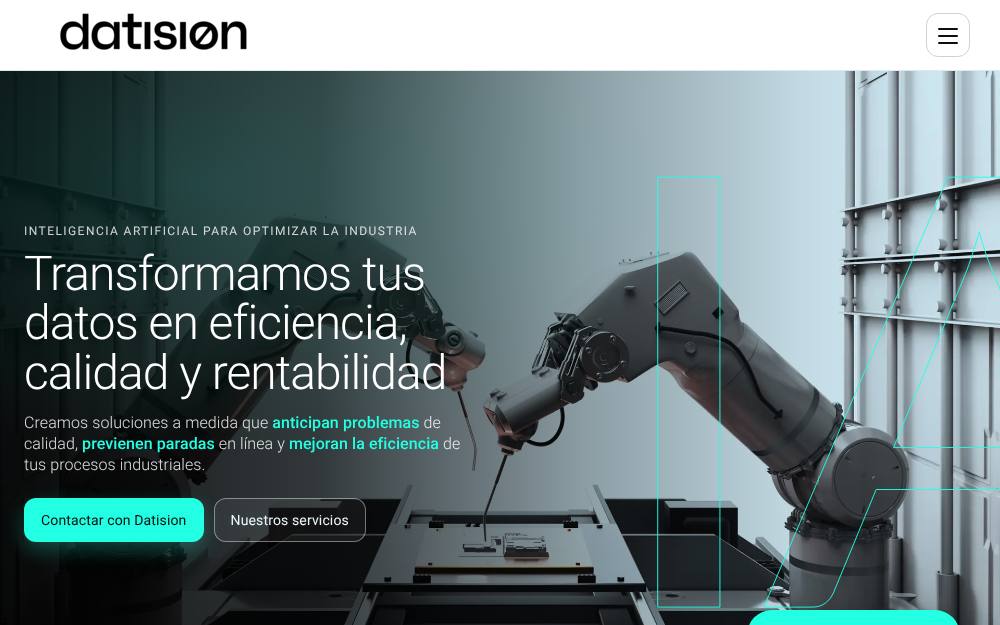 Portada de la web de Datision