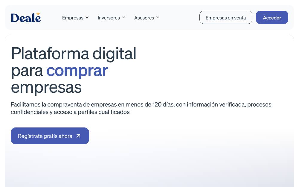 Portada de la web de Deale
