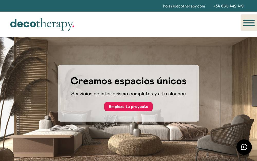 Portada de la web de Decotherapy