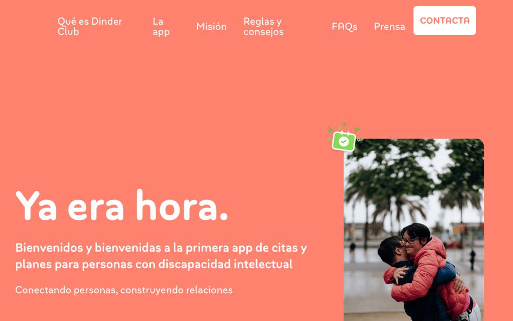 Portada de la web de Dinderclub