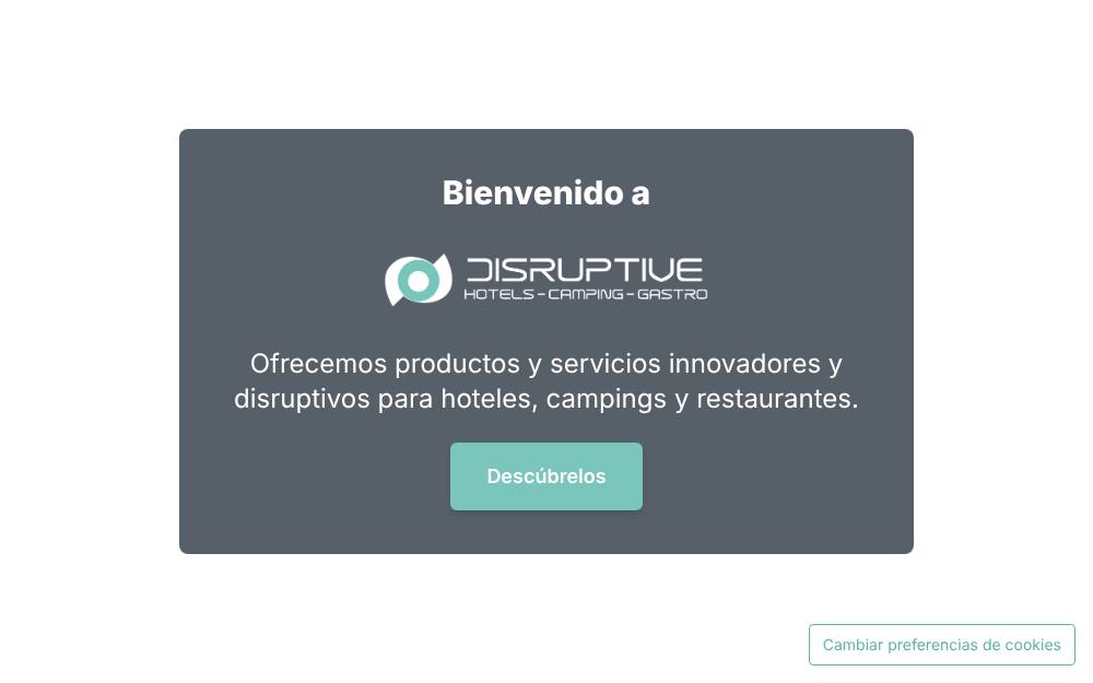 Portada de la web de Disruptive Hotels