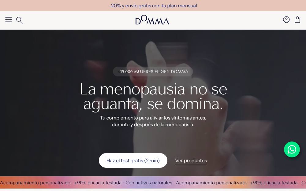Portada de la web de Domma