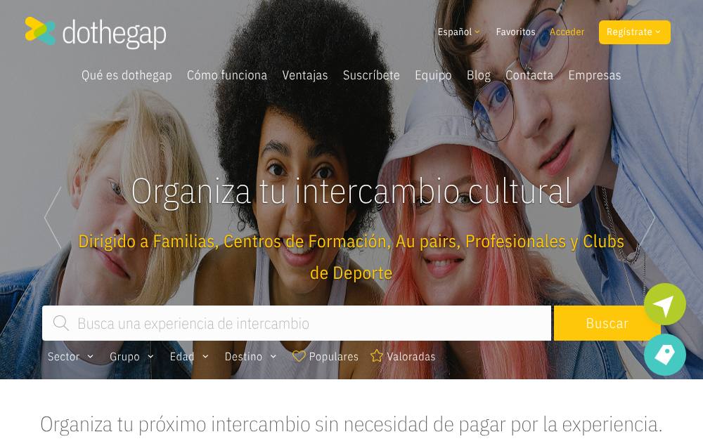 Portada de la web de Dothegap