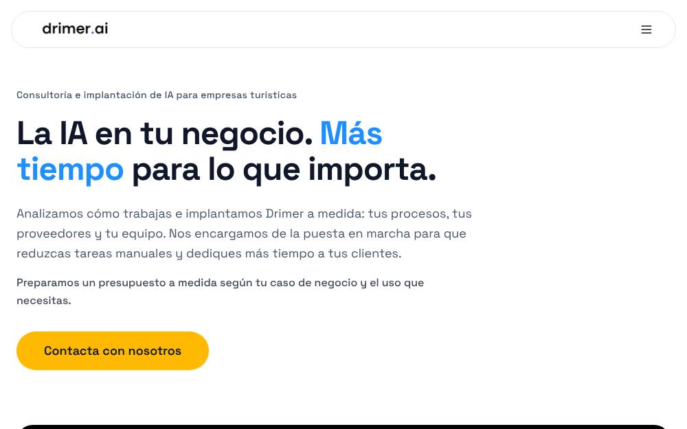 Portada de la web de Drimer