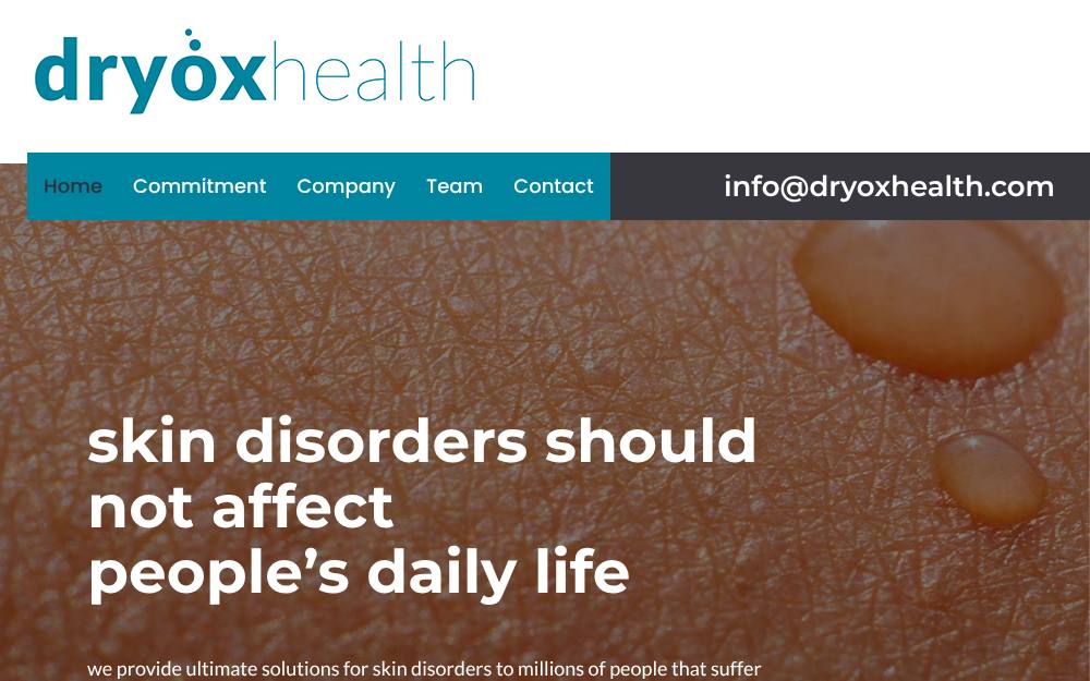Portada de la web de Dryox Health