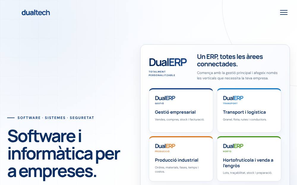 Portada de la web de Dualtech