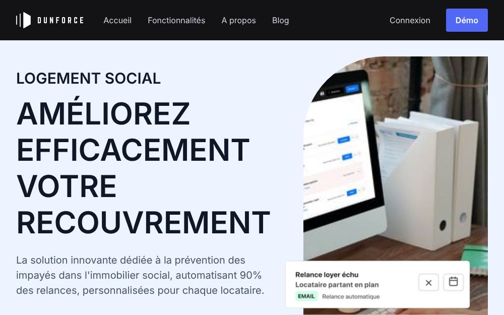 Portada de la web de Dunforce