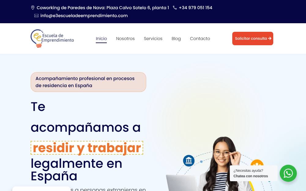 Portada de la web de E3 Migra Tech