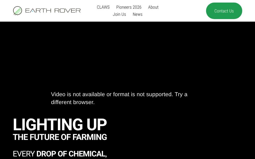 Portada de la web de Earth Rover