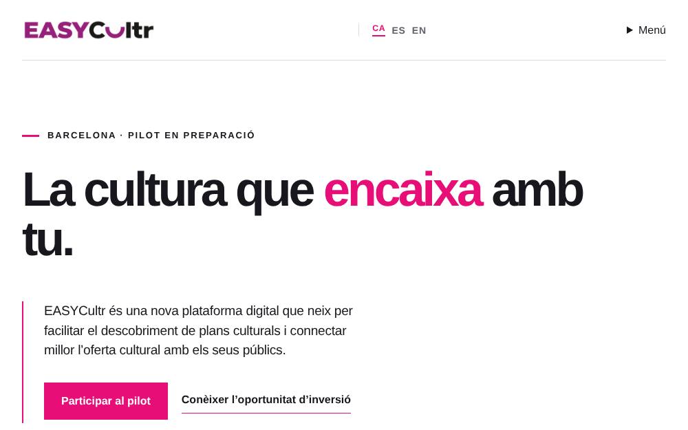 Portada de la web de Easycultr