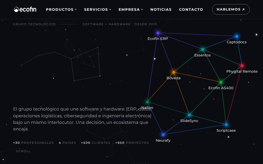 Portada de la web de Ecofin Cloud
