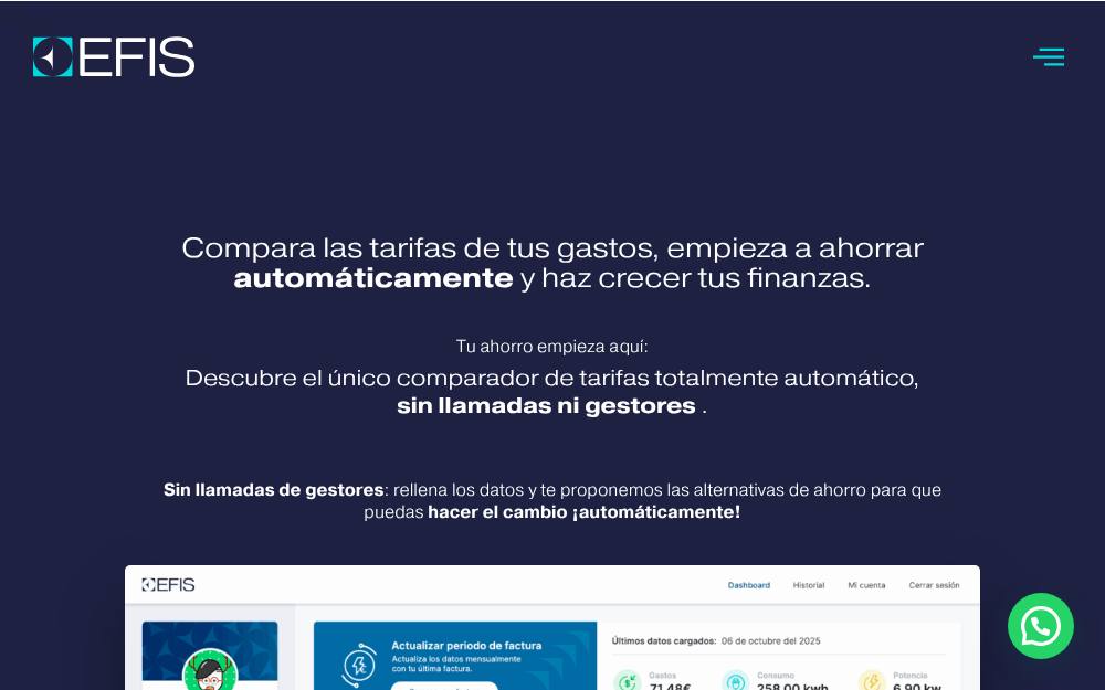 Portada de la web de Efis