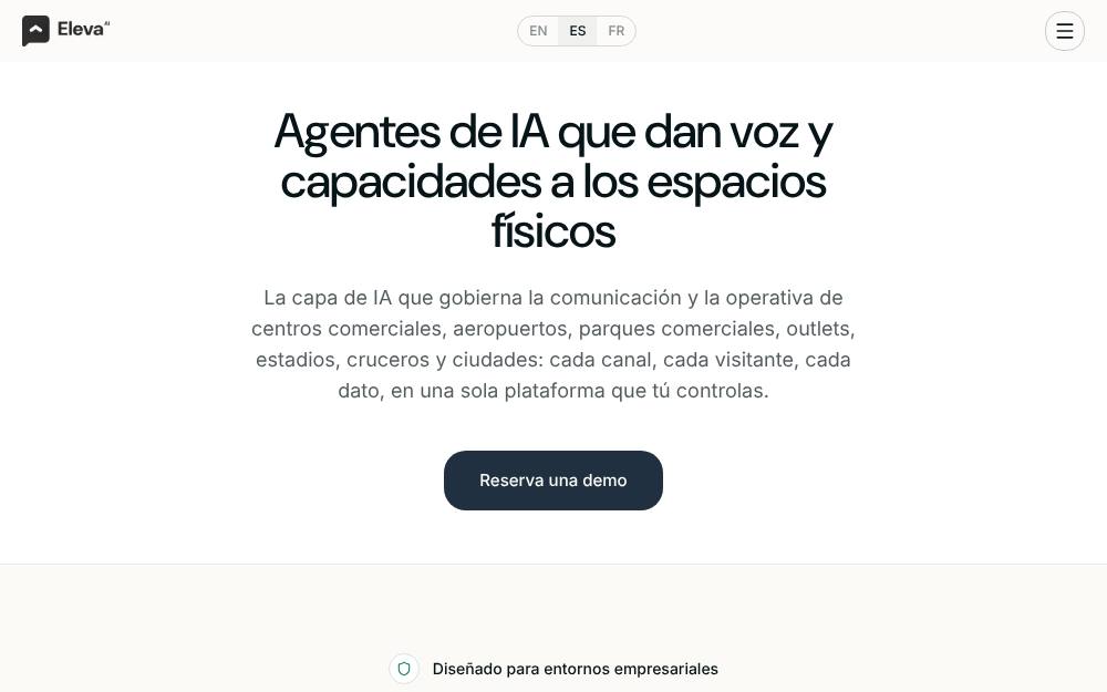 Portada de la web de Eleva Ai Solutions