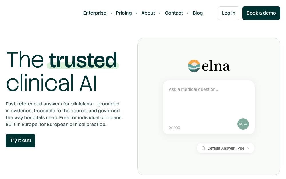 Portada de la web de Elna Health