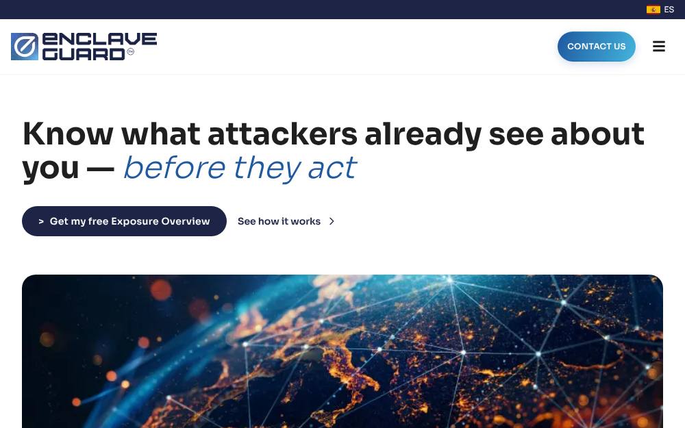 Portada de la web de Enclave Guard