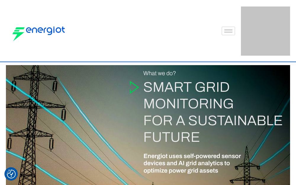Portada de la web de Energiot