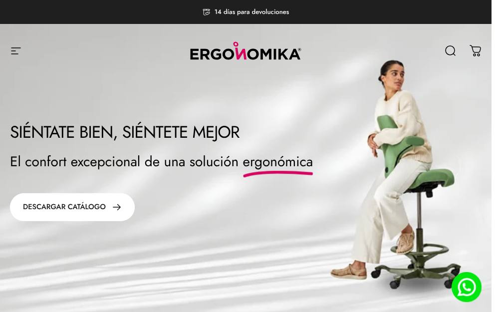 Portada de la web de Ergonomika