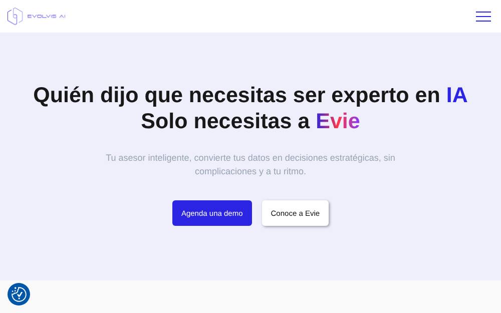 Portada de la web de Evolvis