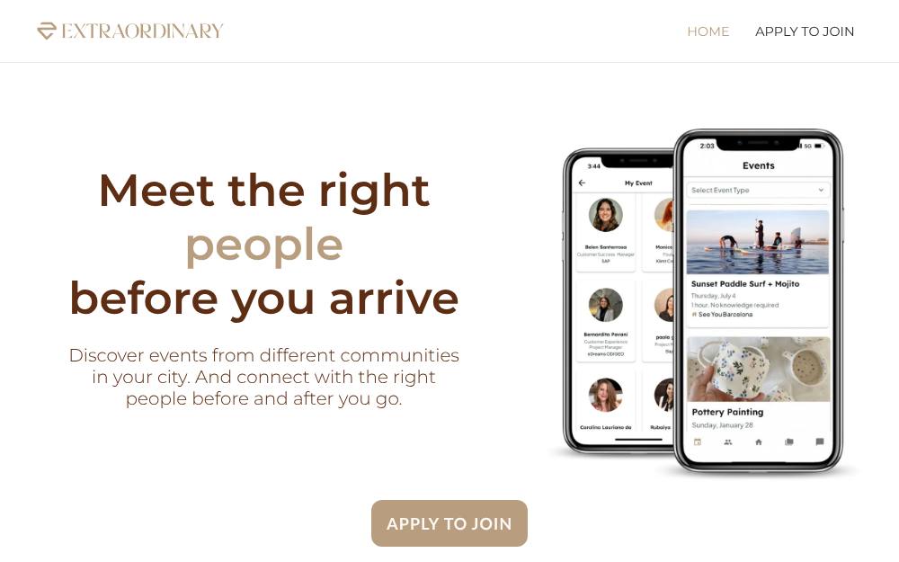Portada de la web de Extraordinary