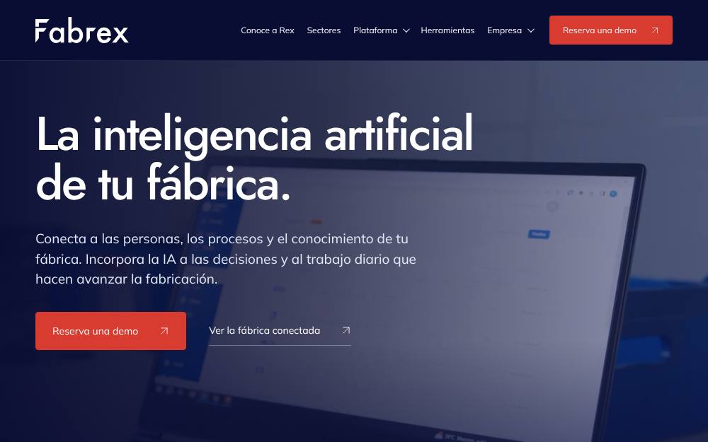 Portada de la web de Fabrex
