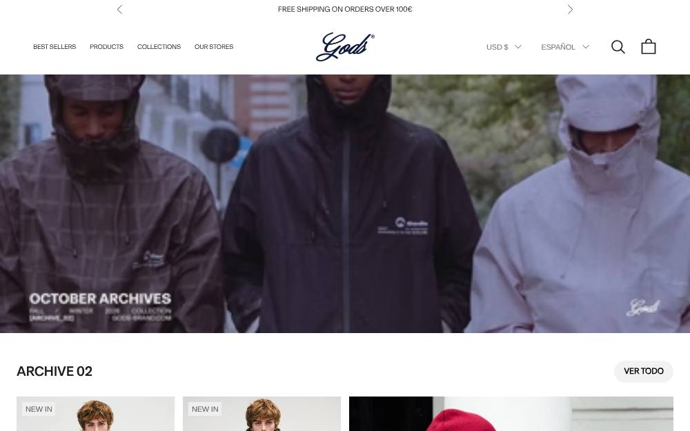 Portada de la web de Fake Gods