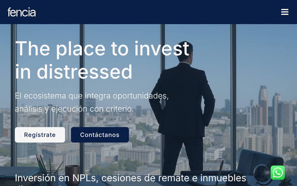 Portada de la web de Fencia