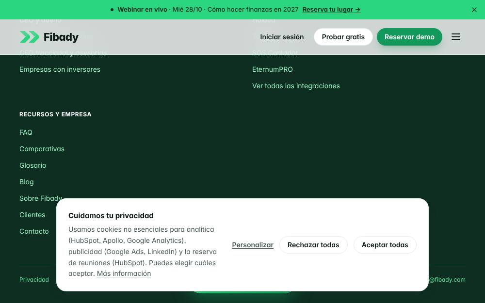Portada de la web de Fibady