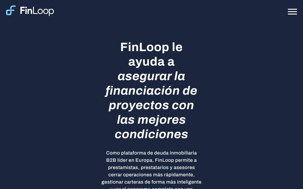 Portada de la web de Finloop