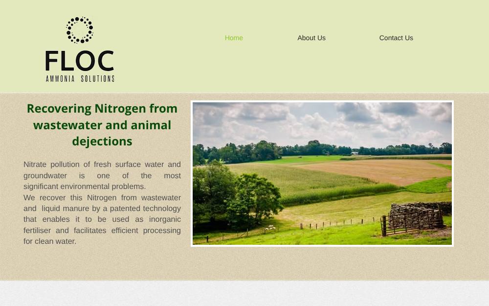 Portada de la web de Floc Ammonia Solutions