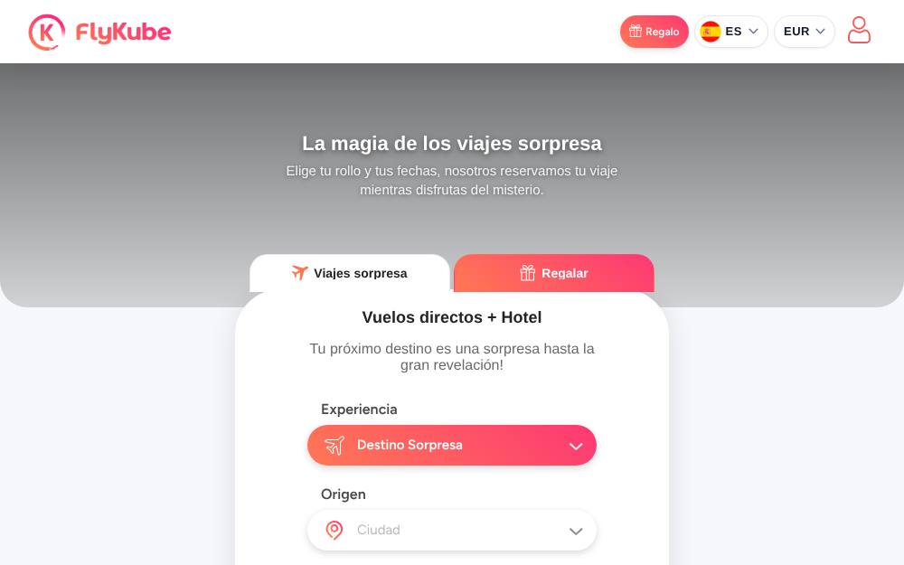 Portada de la web de Flykube
