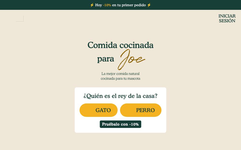 Portada de la web de Food For Joe