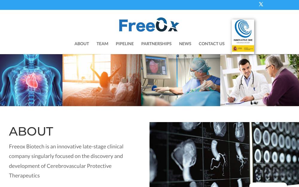 Portada de la web de Freeox Biotech