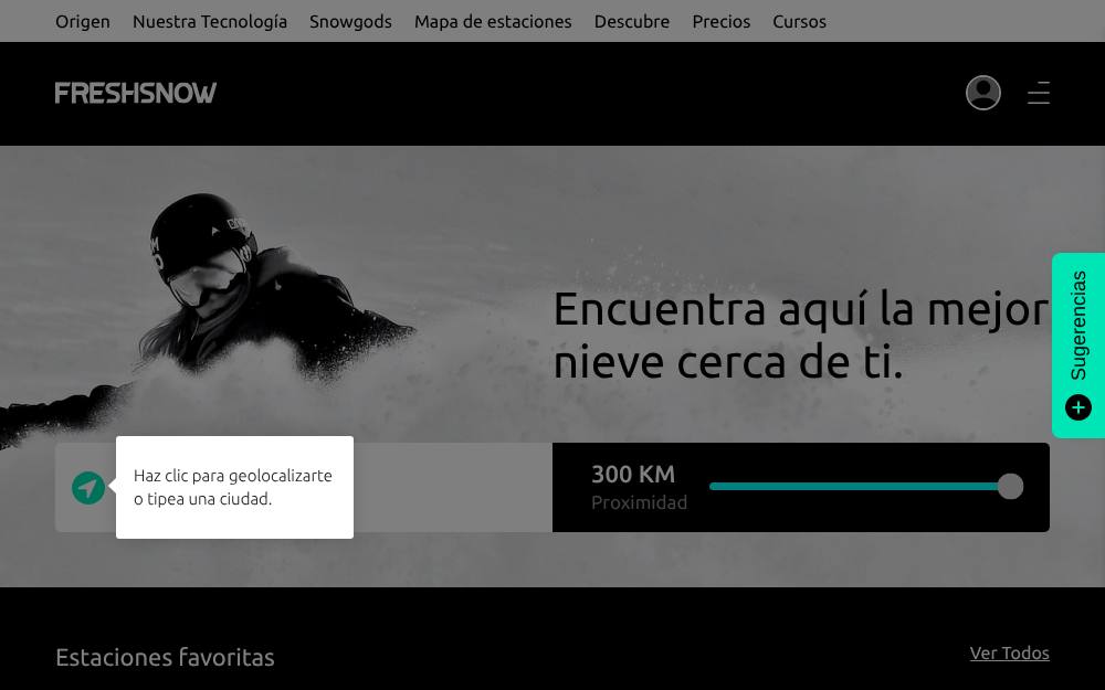 Portada de la web de Fresh Snow