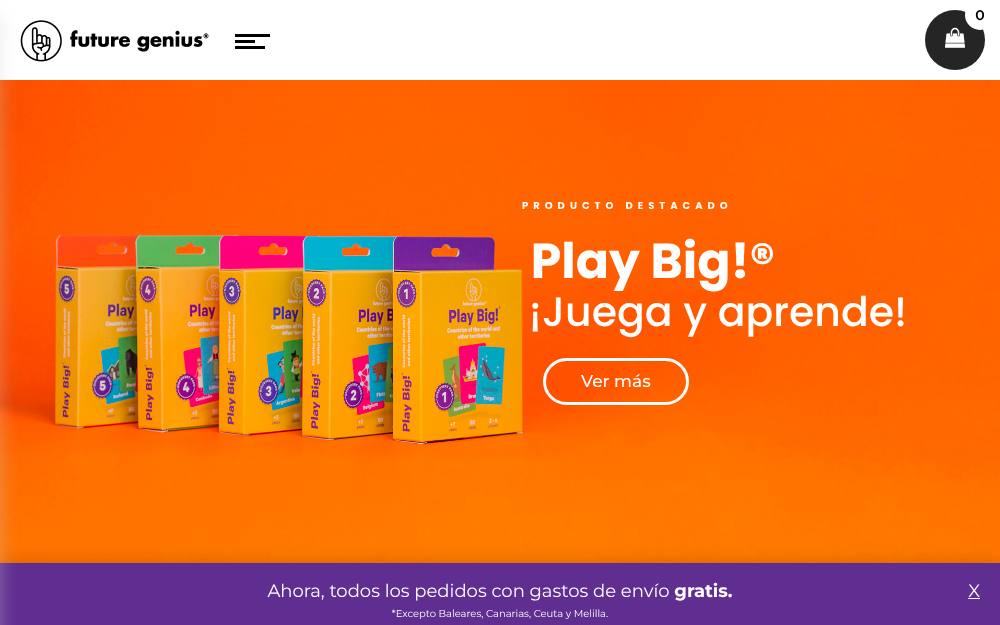 Portada de la web de Future Genius Play Big!
