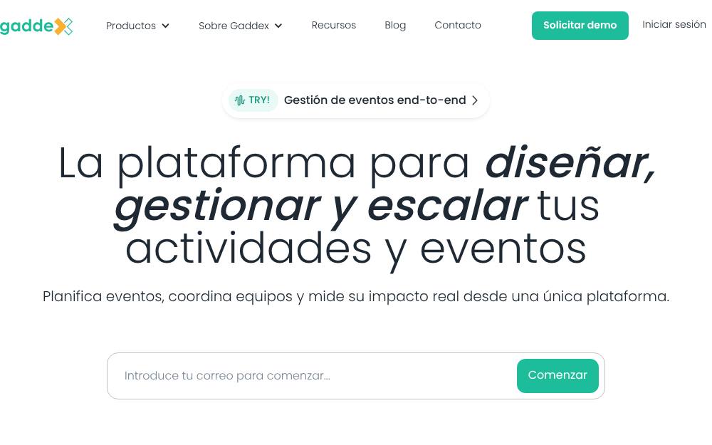 Portada de la web de Gaddex