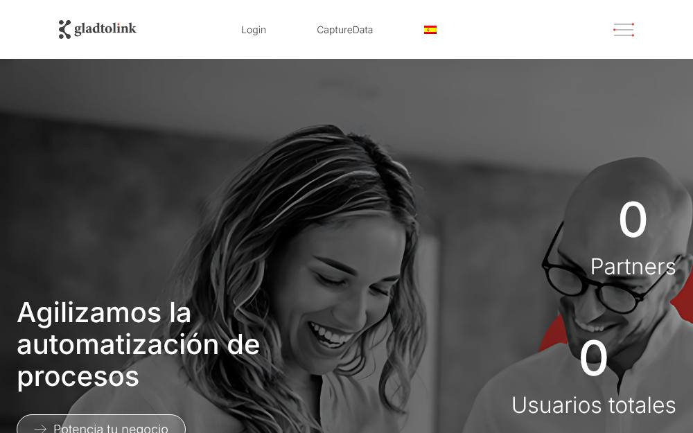 Portada de la web de Gladtolink