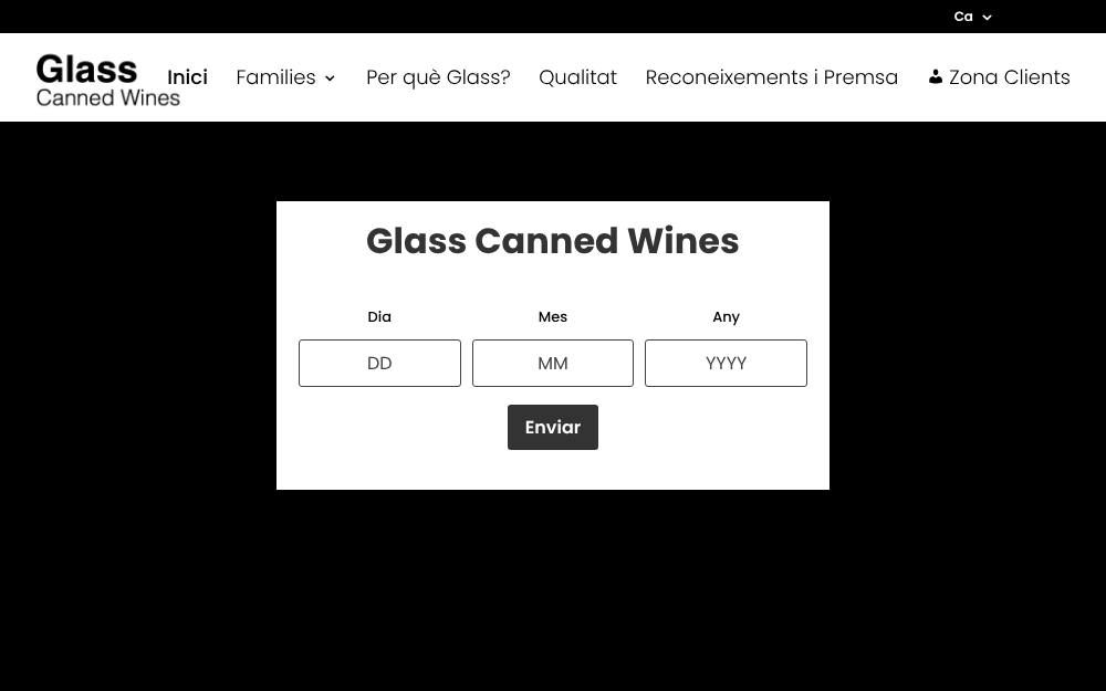 Portada de la web de Glass Canned Wines