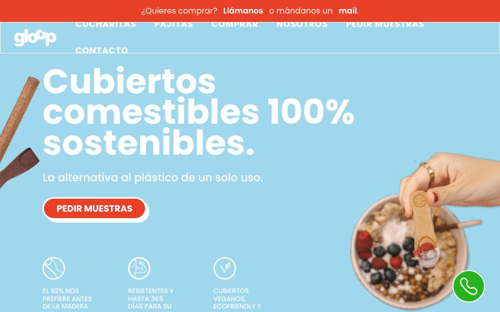 Portada de la web de Gloop