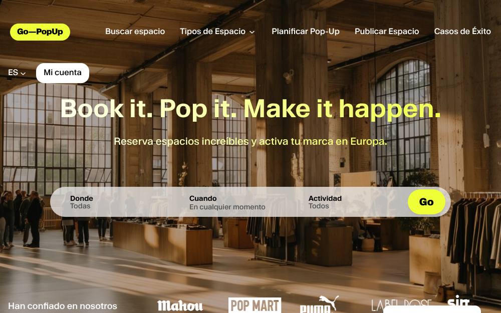 Portada de la web de Go__Popup