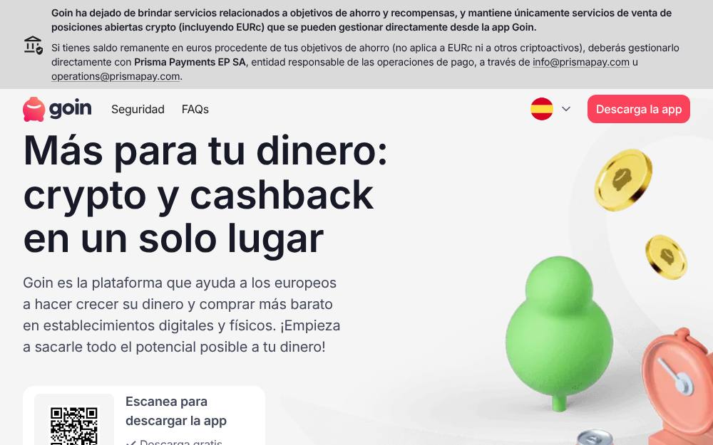 Portada de la web de Goin