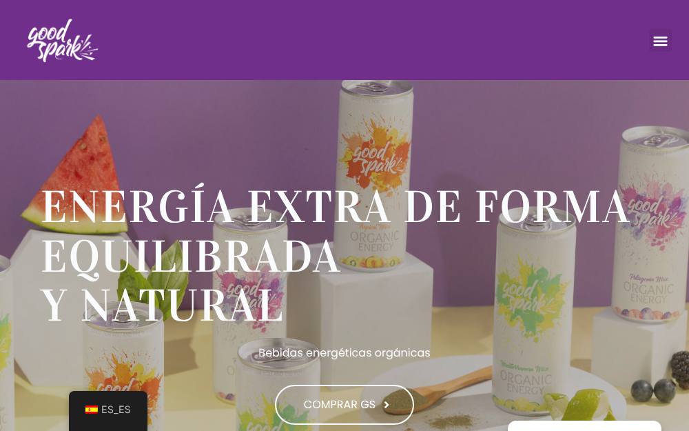 Portada de la web de Good Spark Drinks