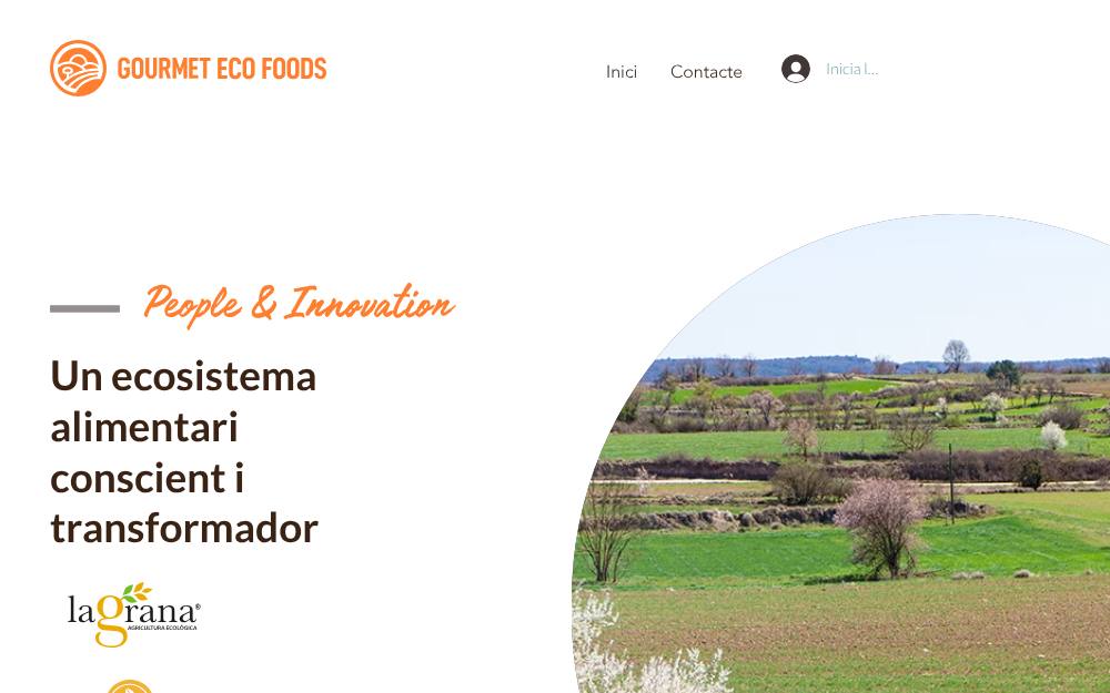 Portada de la web de Gourmet Eco Foods Sl