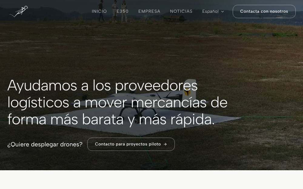 Portada de la web de Grasshopper Air Mobility